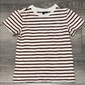 Janie and Jack Red Striped Short Sleeve Tee